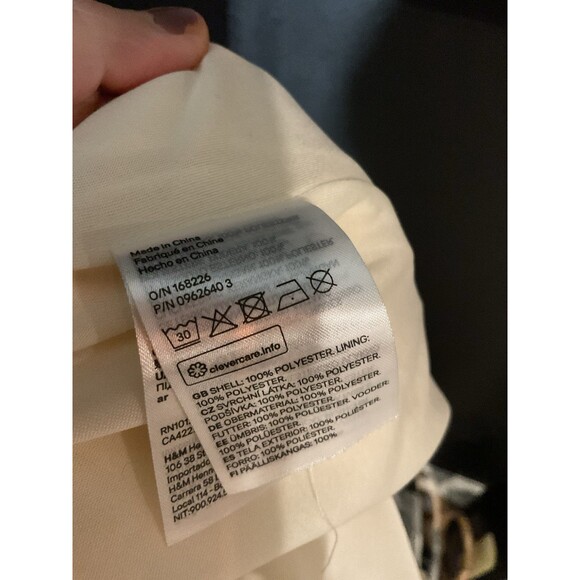 H&M Cream Chiffon Maxi Boho Dress Large Sheer Fairy Whimsgoth Romantic Flowing - Picture 8 of 8